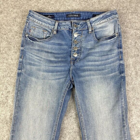 Vigoss Ace High Rise Super Skinny Jeans Womens 27 Light Wash Button Fly Stretch - Picture 2 of 16